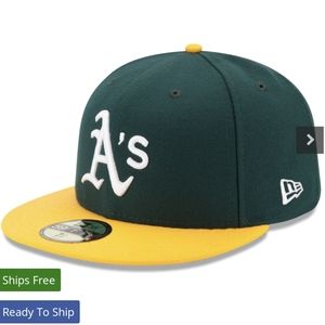 New Era 59FIFTY Oakland Athletics Baseball Hat Home Green Size 7 3/8